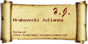 Hrabovszki Julianna névjegykártya
